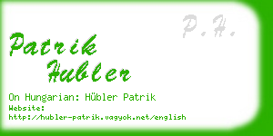 patrik hubler business card