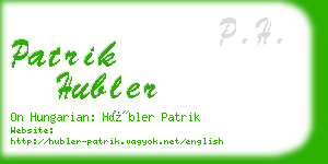 patrik hubler business card